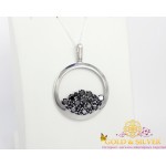 Жіночий кулон срібний "Авангард" чорні фіаніти 3880р , Gold &amp Silver Gold & Silver, Украина